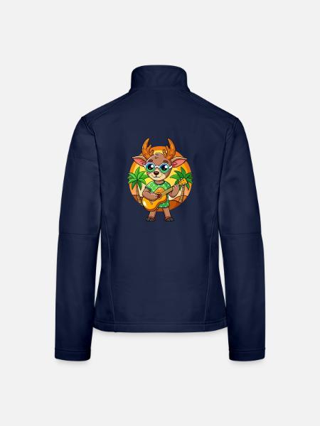 Lustige Antilope Cartoon Sommer Strand Sonnenbrille - Frauen Softshelljacke - Navy - Hinten