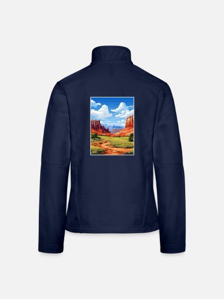 Capitol Reef National Park Vintage Reiseposter - Frauen Softshelljacke - Navy - Hinten