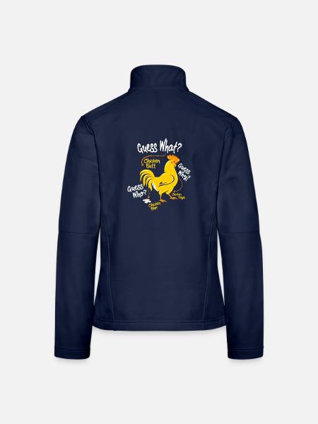 Lustiges Rate mal - niemand interessiert es - Frauen Softshelljacke - Navy - Hinten