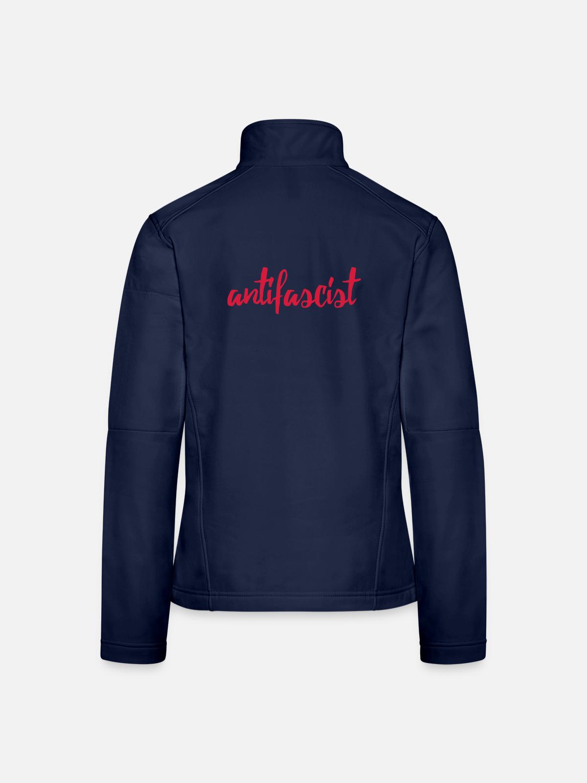 Always Antifascist - Frauen Softshelljacke - Navy - Hinten