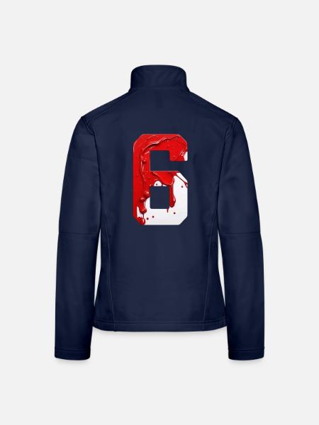NO. 6 NUMBER 6 RED WHITE 6TH BIRTHDAY - Women's Softshell Jacket - navy - Back