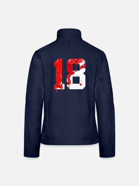 NO. 18 NUMBER 18 RED WHITE 18TH BIRTHDAY - Women's Softshell Jacket - navy - Back