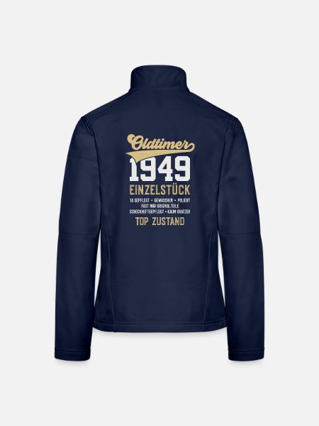 77. GEBURTSTAG OLDTIMER 1949 - Frauen Softshelljacke - Navy - Hinten