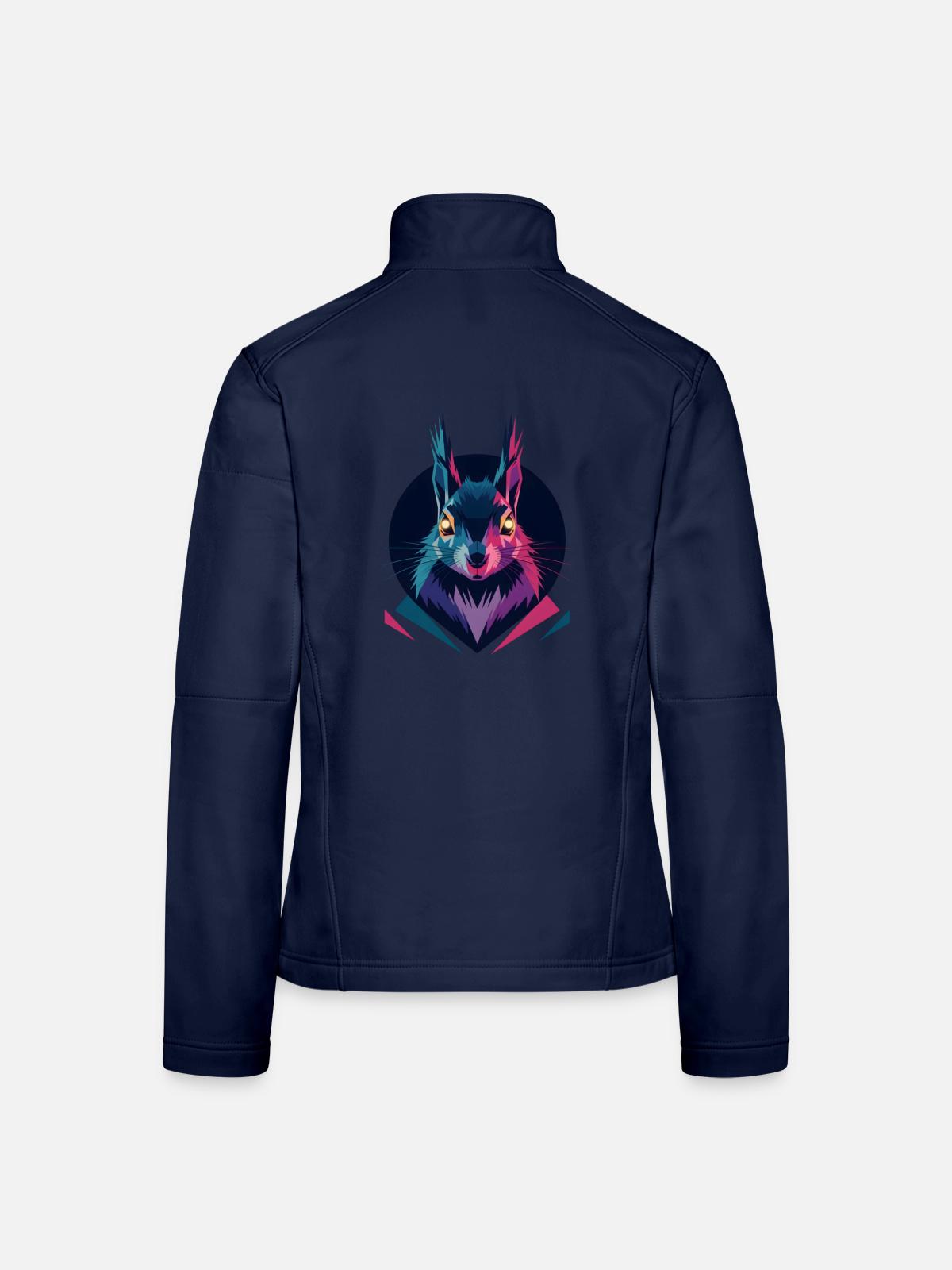 Low-poly Squirrel - Women's Softshell Jacket - navy - Back