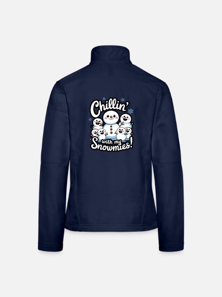 Chillin' With My Snowmies! - Women's Softshell Jacket - navy - Back