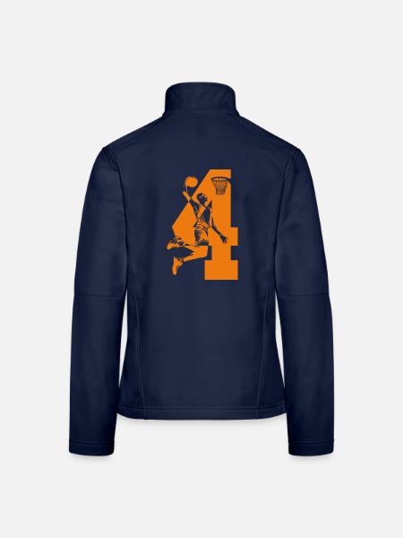 NUMBER 4 BASKETBALL 4TH BIRTHDAY - Women's Softshell Jacket - navy - Back