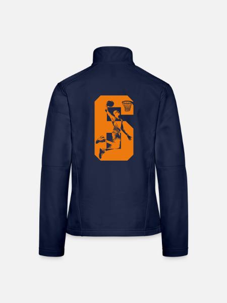 NUMBER 6 BASKETBALL 6TH BIRTHDAY - Women's Softshell Jacket - navy - Back