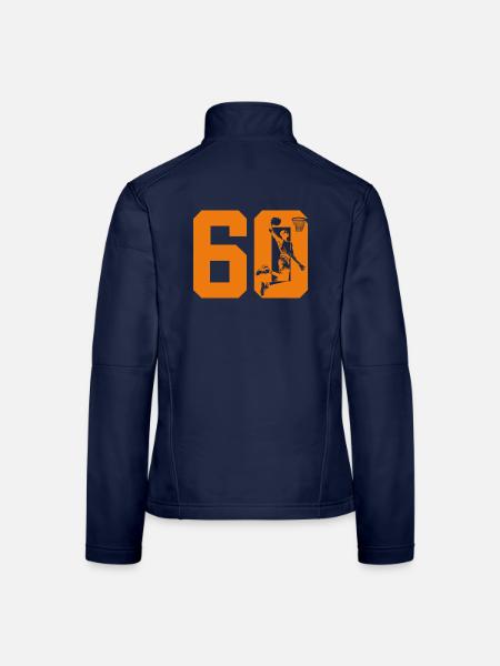 NUMMER 60 BASKETBALL 60. GEBURTSTAG - Frauen Softshelljacke - Navy - Hinten