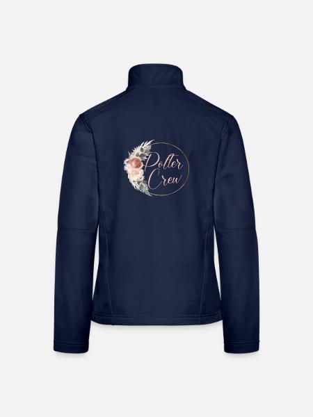 Polter Crew! Blumen Bouquet Boho Kranz - Frauen Softshelljacke - Navy - Hinten