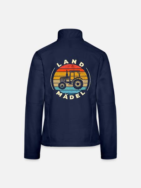 Landmädel Traktor Dorfkind Retro - Veste en tissu softshell Femme - bleu marine - Dos