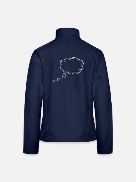 Gedankenblase Blase Gedanken Weiß - Frauen Softshelljacke - Navy - Hinten