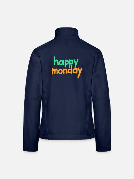 happy monday - Women's Softshell Jacket - navy - Back