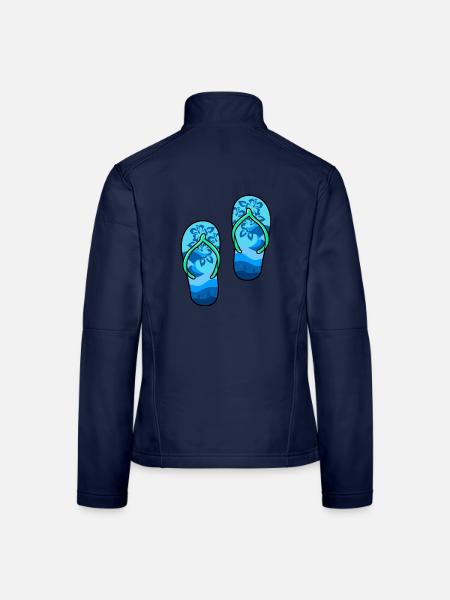 Flip Flops - Frauen Softshelljacke - Navy - Hinten