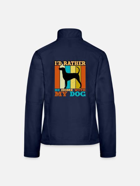 Kerry Beagle Hund Liebhaber Silhouette Vintage Sonnenuntergang - Frauen Softshelljacke - Navy - Hinten