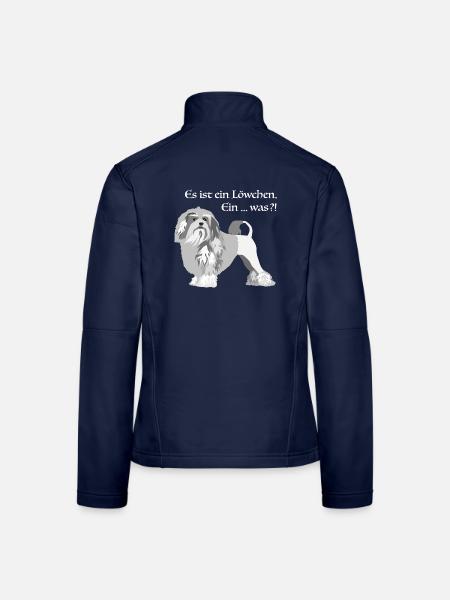 Löwchen grau - Frauen Softshelljacke - Navy