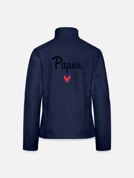 PAPUA. PAPA. VATERTAG. FROHER VATERTAG - Frauen Softshelljacke - Navy - Hinten