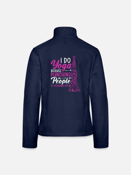 Yoga Liebhaber Meditation Fitness Übung Meditieren - Frauen Softshelljacke - Navy - Hinten