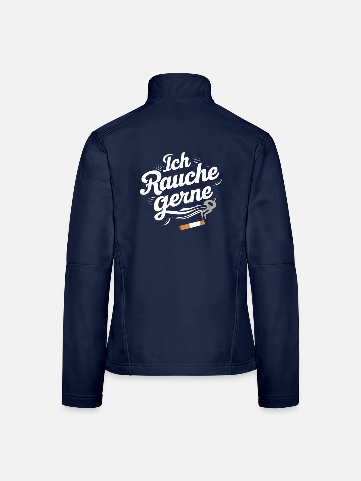 Ich rauche gerne - Frauen Softshelljacke - Navy - Hinten