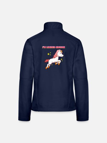 I'm Limited Edition Unicorn Einhorn Besonders - Frauen Softshelljacke - Navy - Hinten