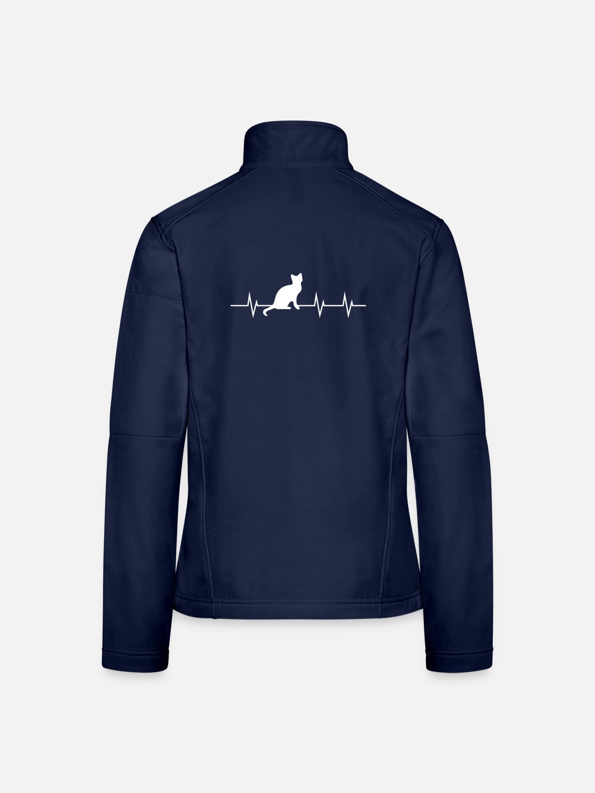 Heartbeat of a Cat - Frauen Softshelljacke - Navy - Hinten