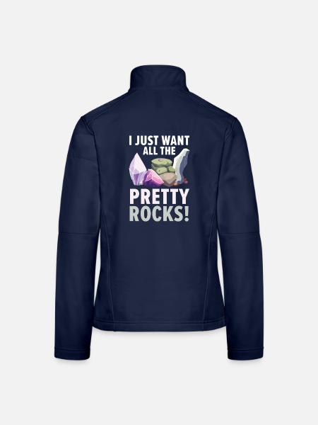 Ich will nur all die hübschen Felsen Felsensammeln - Frauen Softshelljacke - Navy - Hinten
