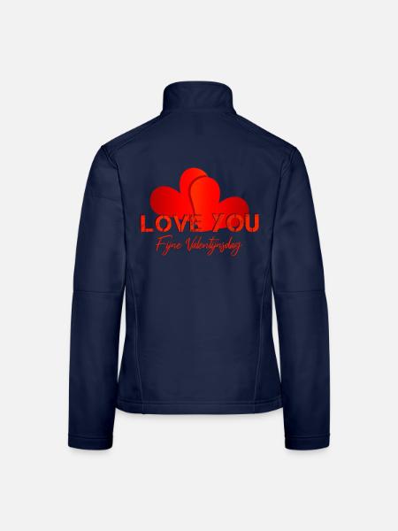 Valentinstag Valentine - Frauen Softshelljacke - Navy - Hinten