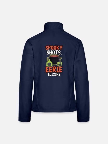 Spooky Shots Unheimliche Elixiere Barkeeper Hallow - Frauen Softshelljacke - Navy - Hinten