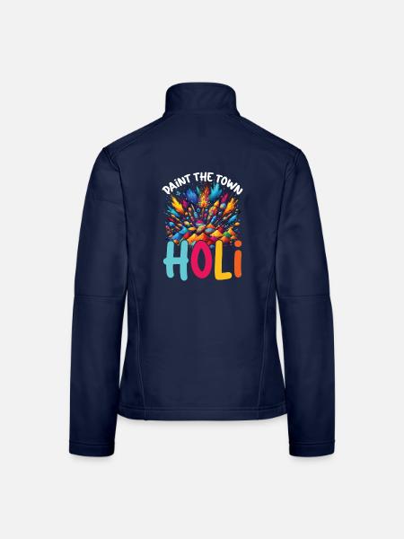 Happy Holi Grüße Hinduismus Indisches Fest - Frauen Softshelljacke - Navy - Hinten