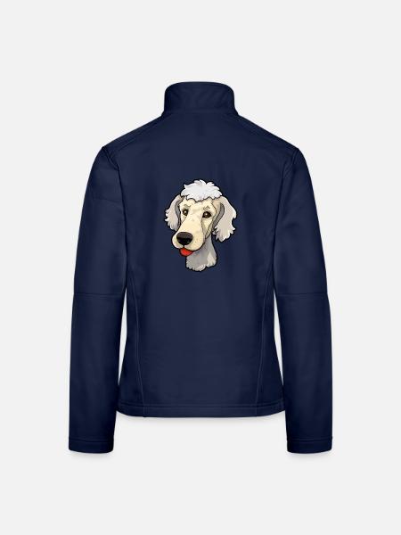 Bedlington Terrier Hunderasse Karikatur Kawaii Illust - Frauen Softshelljacke - Navy - Hinten