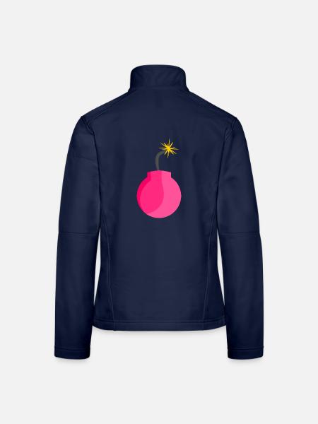 Bombe Symbol Rosa - Frauen Softshelljacke - Navy - Hinten