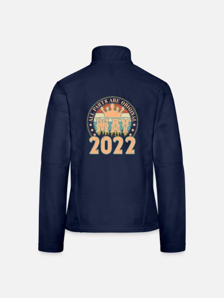 Mai 2022. Geburtstagsgeschenk im Mai 2022. Mai 2022 - Frauen Softshelljacke - Navy - Hinten