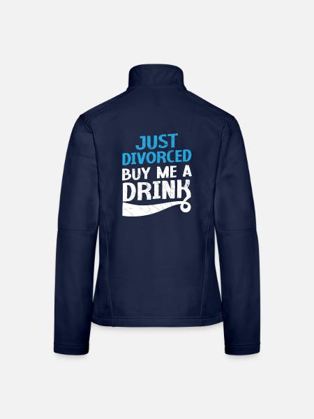 Gerade geschieden Kauf mir einen Drink Annullierun - Frauen Softshelljacke - Navy - Hinten
