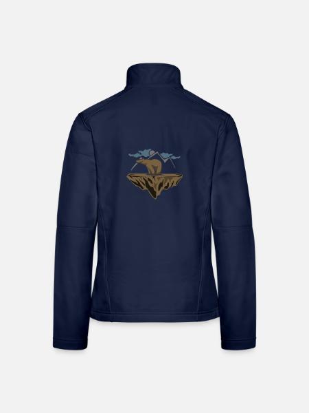 Majestätischer Braunbär Naturschützer - Frauen Softshelljacke - Navy - Hinten