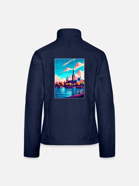 Mainz Deutschland Vintage Reiseplakat WPA Souvenir - Frauen Softshelljacke - Navy