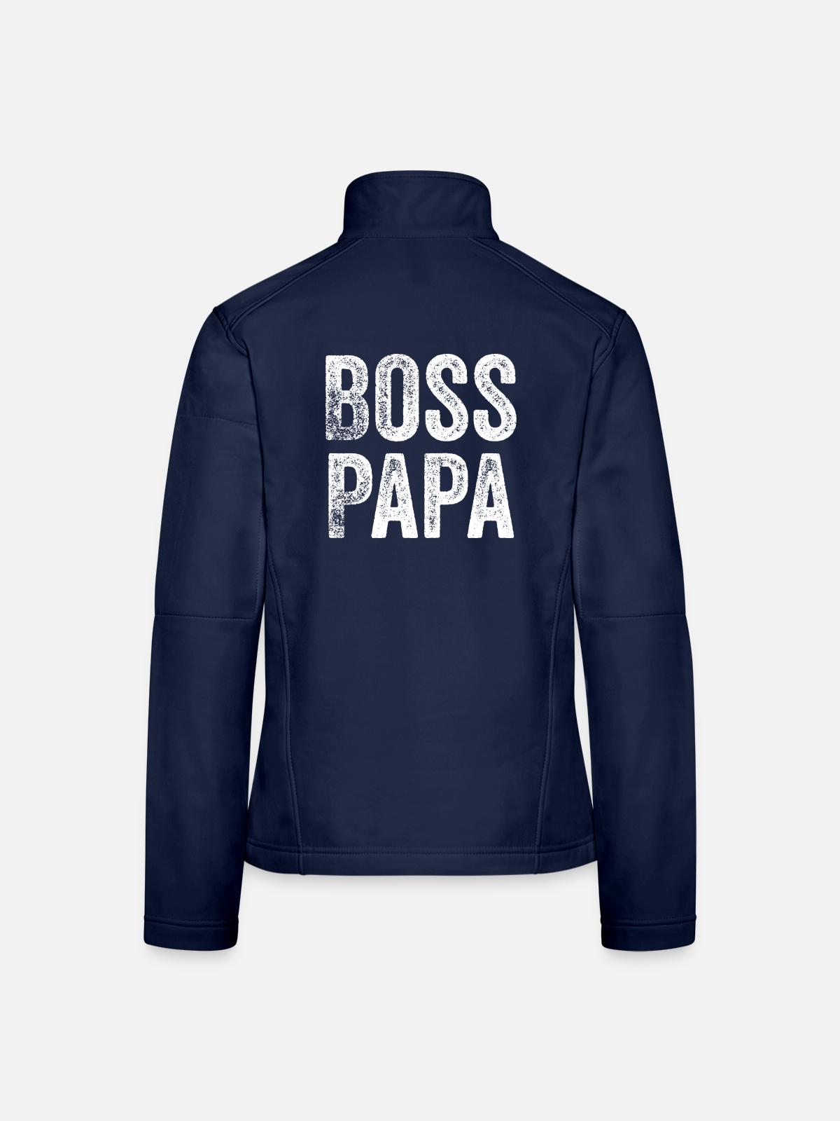 lustiger Chef-Spruch - Frauen Softshelljacke - Navy - Hinten