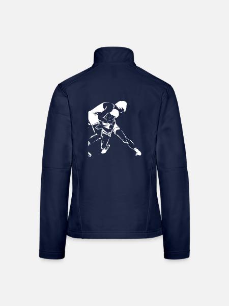 Bärenstarker Ringer Bodenkampf - Frauen Softshelljacke - Navy - Hinten