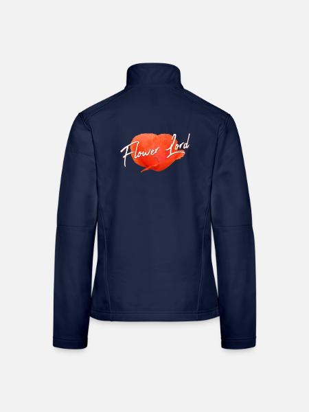 Mohn Mohnblume Klatschmohn Blumenhändler - Frauen Softshelljacke - Navy - Hinten