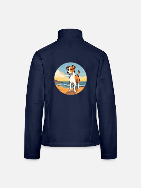 Chilenischer Foxterrier Hunderasse Cartoon Kawaii Hund - Frauen Softshelljacke - Navy - Hinten
