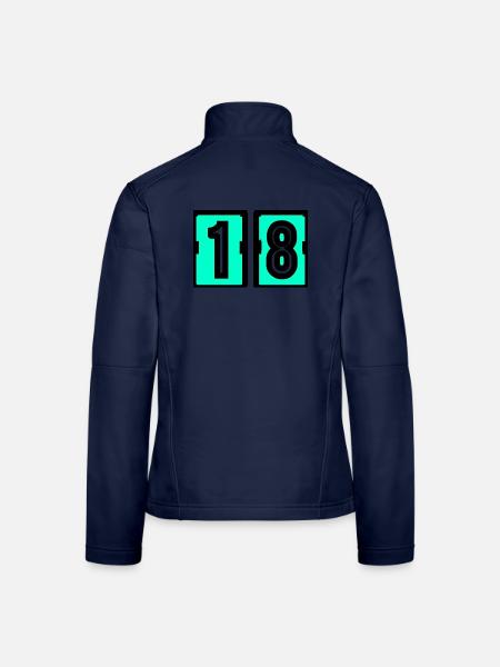 18. 18. GEBURTSTAG. GEBURTSTAG 18 JAHRE. 18 - Frauen Softshelljacke - Navy - Hinten