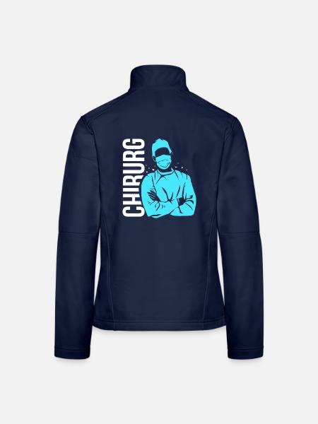 Beherzter Chirurg Klinikalltag - Frauen Softshelljacke - Navy - Hinten