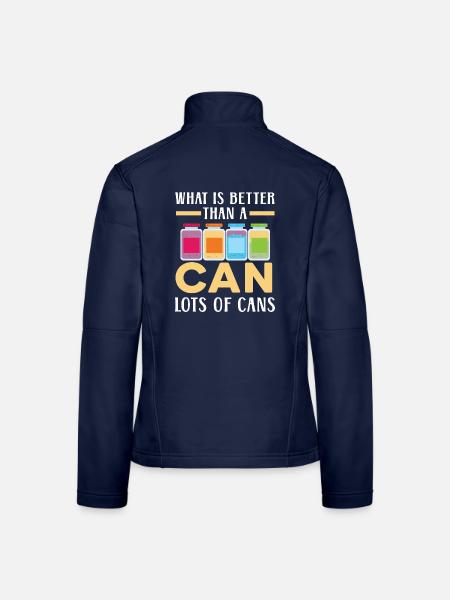 Was ist besser als eine Dose Viele Dosen Einmachen - Frauen Softshelljacke - Navy - Hinten