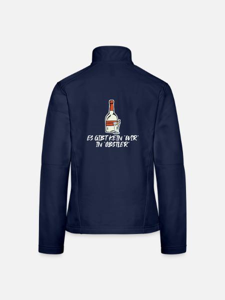 Vollmundiger Obstler Trinkkultur - Frauen Softshelljacke - Navy - Hinten