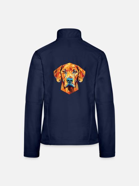 Rhodesian Ridgeback Hunderasse buntes Aquarell - Frauen Softshelljacke - Navy - Hinten