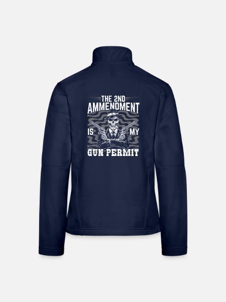 Der 2. Verfassungszusatz ist meine Waffenerlaubnis - Frauen Softshelljacke - Navy - Hinten