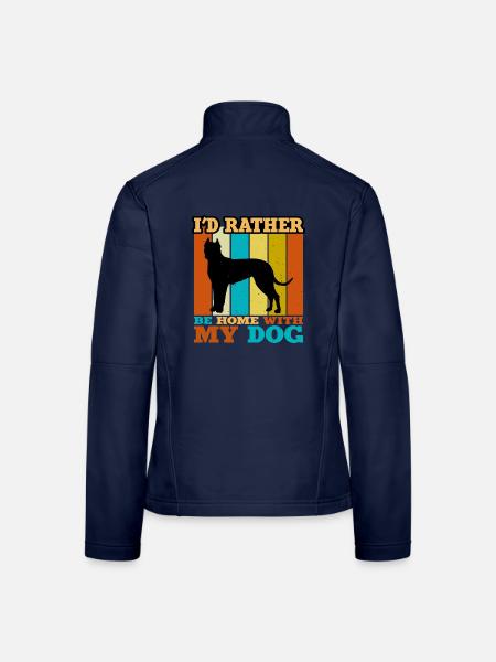 Córdoba Kampfhund Lover Silhouette Retro Sunset - Frauen Softshelljacke - Navy - Hinten
