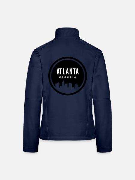 "Atlanta: Lebendige Verschmelzung von Geschichte und Innovation - Frauen Softshelljacke - Navy - Hinten