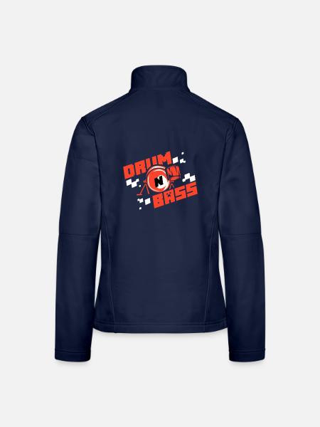 Elektrisierender Bass Clubnacht - Frauen Softshelljacke - Navy - Hinten