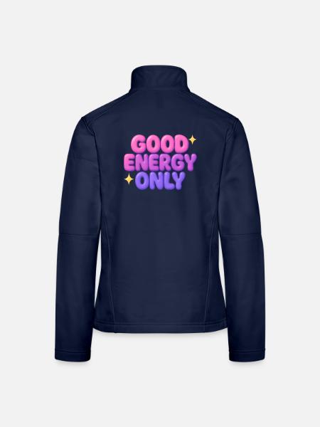 good energy only / y2k bubble art - Frauen Softshelljacke - Navy - Hinten