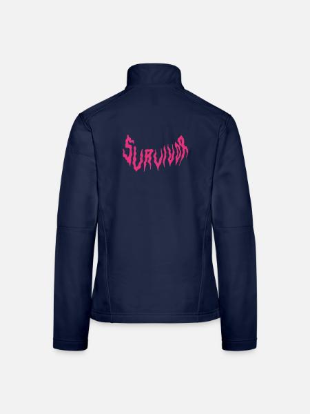 Survivor Typo Pink - Frauen Softshelljacke - Navy - Hinten