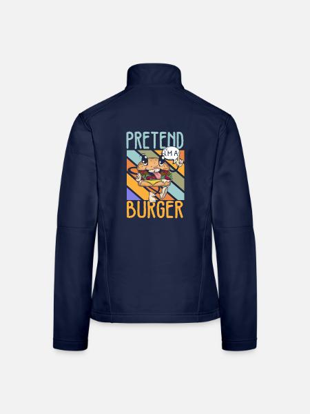 Stell dir vor ich bin ein Burger Hamburger Eater F - Frauen Softshelljacke - Navy - Hinten
